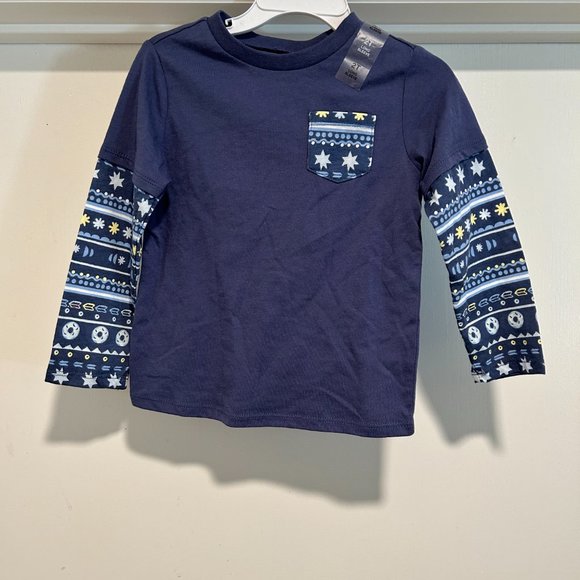 IMPRESSIONS UNISEX WASHED INDIGO LONG SLEEVE TEE - Picture 1 of 5